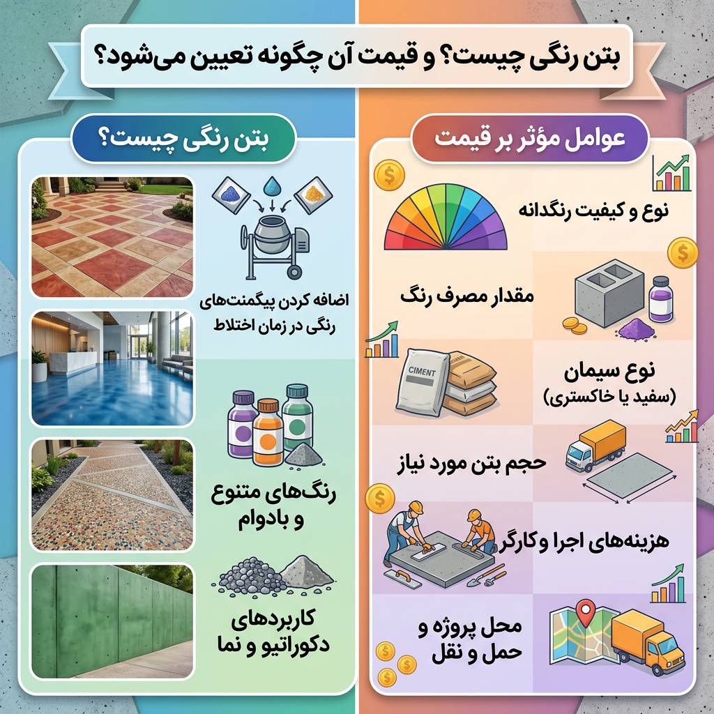 بتن رنگی چیست و قیمت آن چگونه تعیین می‌شود؟