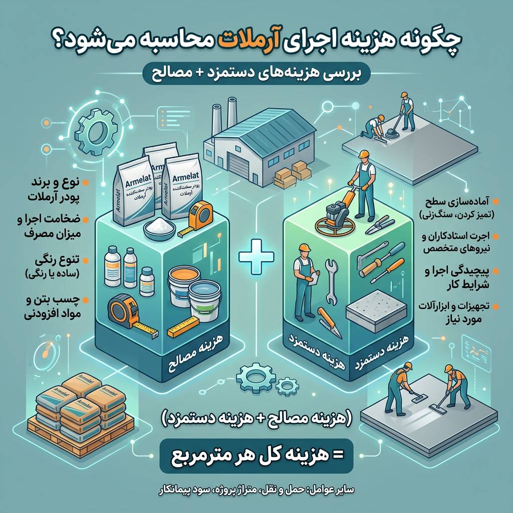 هزینه اجرای آرملات چگونه محاسبه می‌شود؟